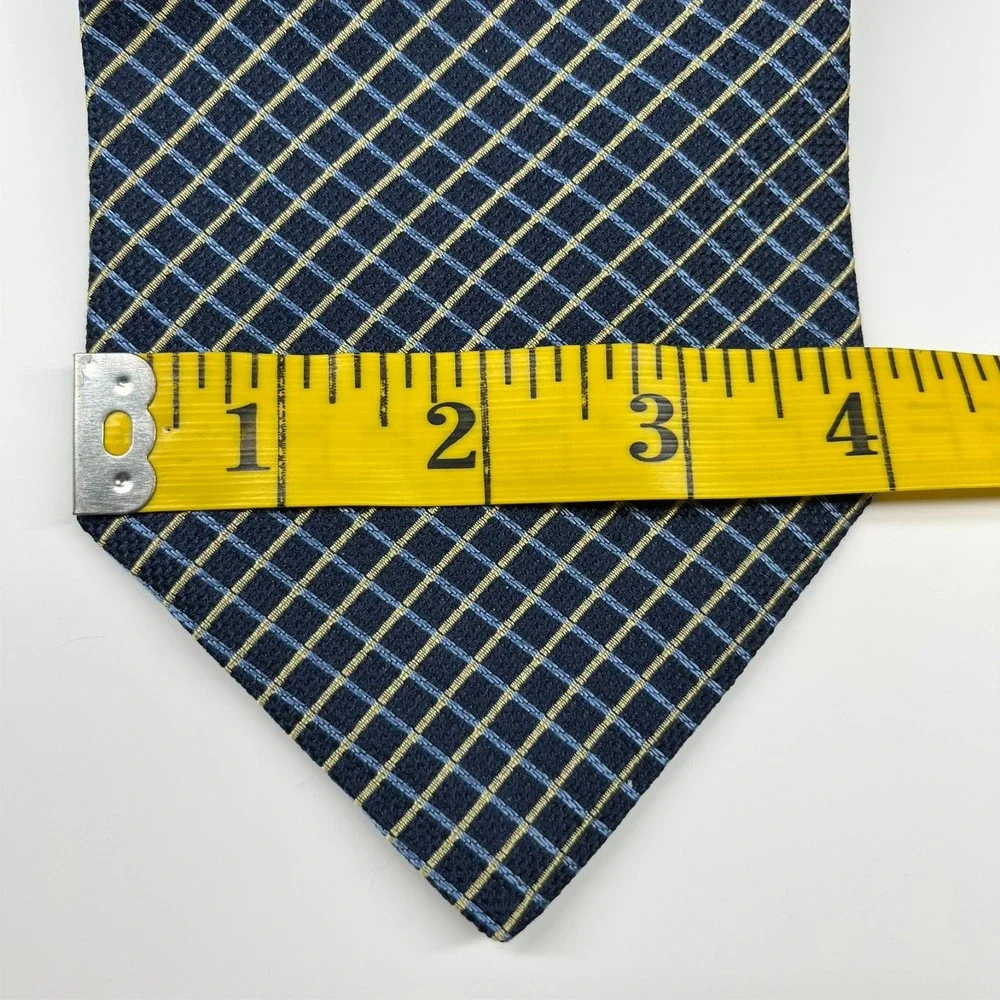 Tommy‎ Hilfiger Silk Men's Necktie Geometric Diamond Pattern Blue Yellow USA